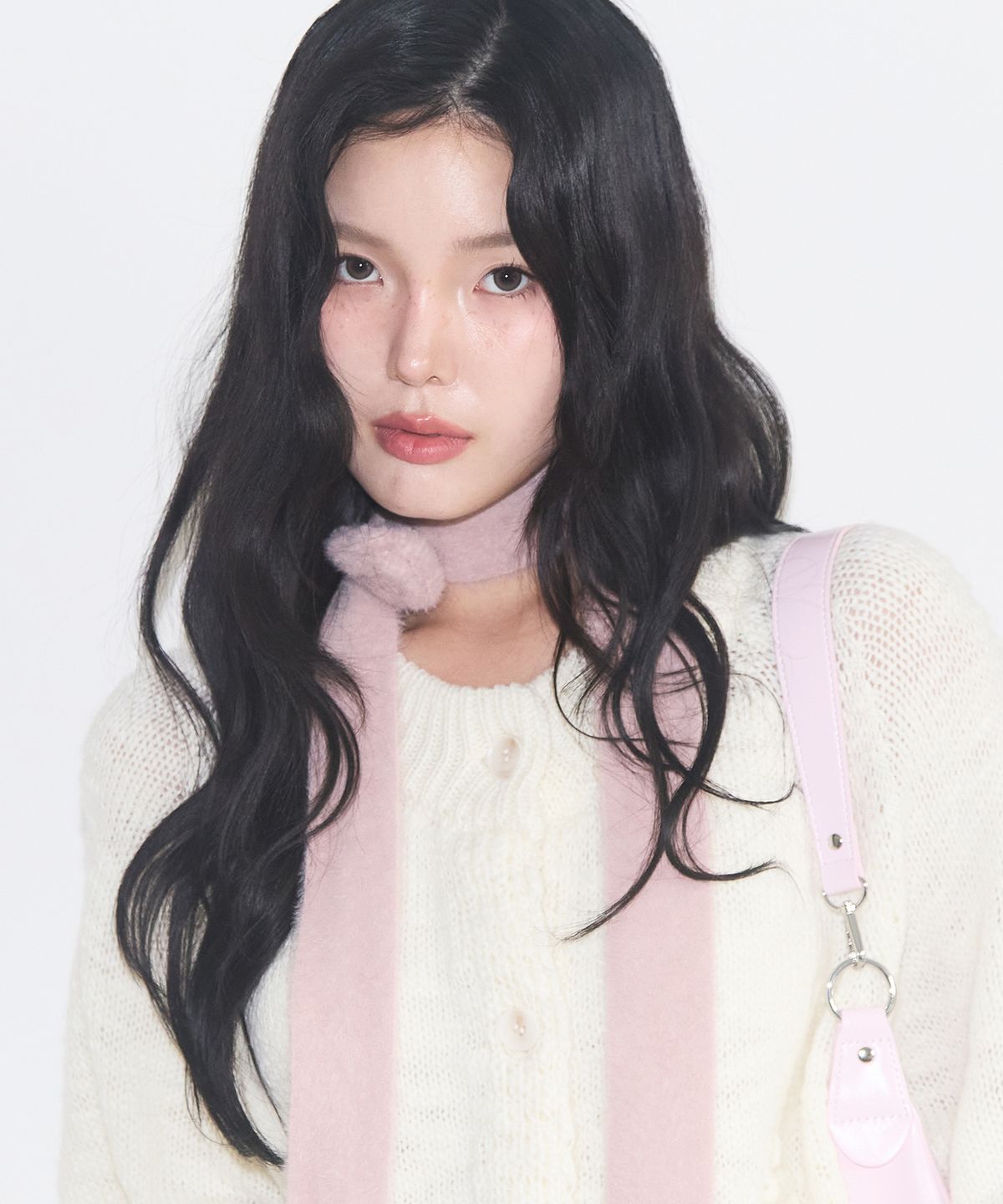 일리고(ILLIGO) 플레르 앙고라 머플러 핑크
