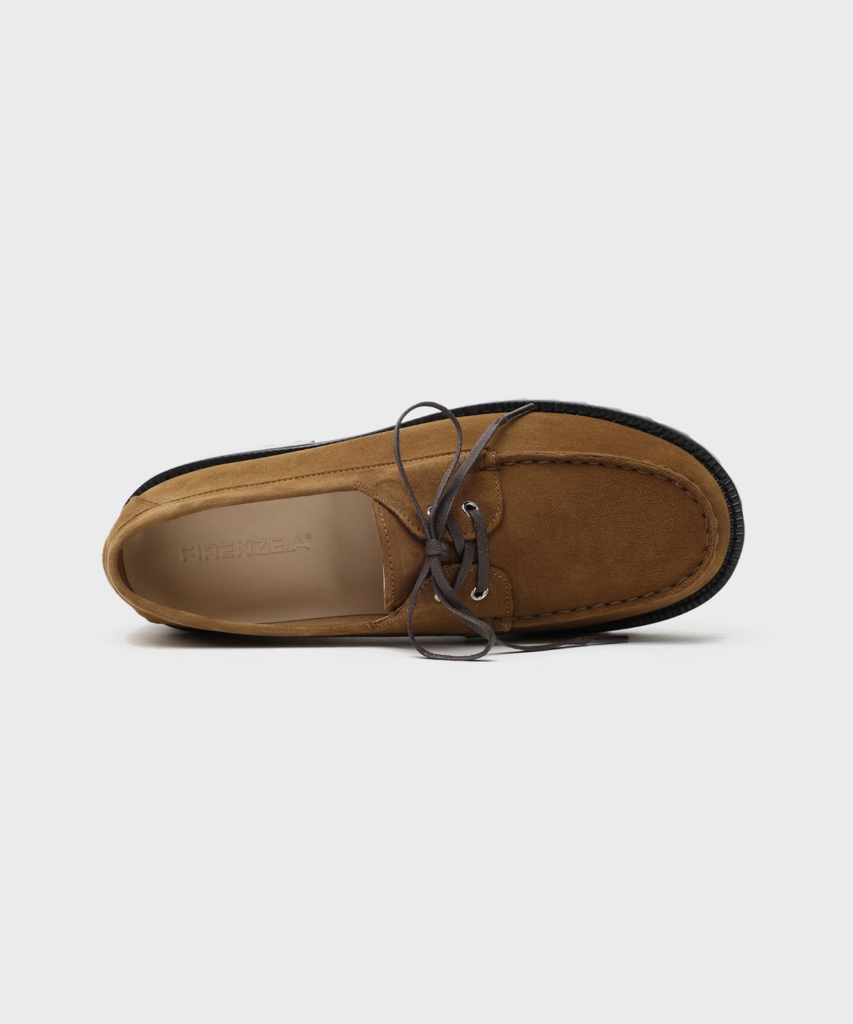 피렌체 아뜨리에(FIRENZE ATELIER) [비브람] 스탠다드 캐주얼솔 보트슈즈 5099 [MID BROWN SUEDE]