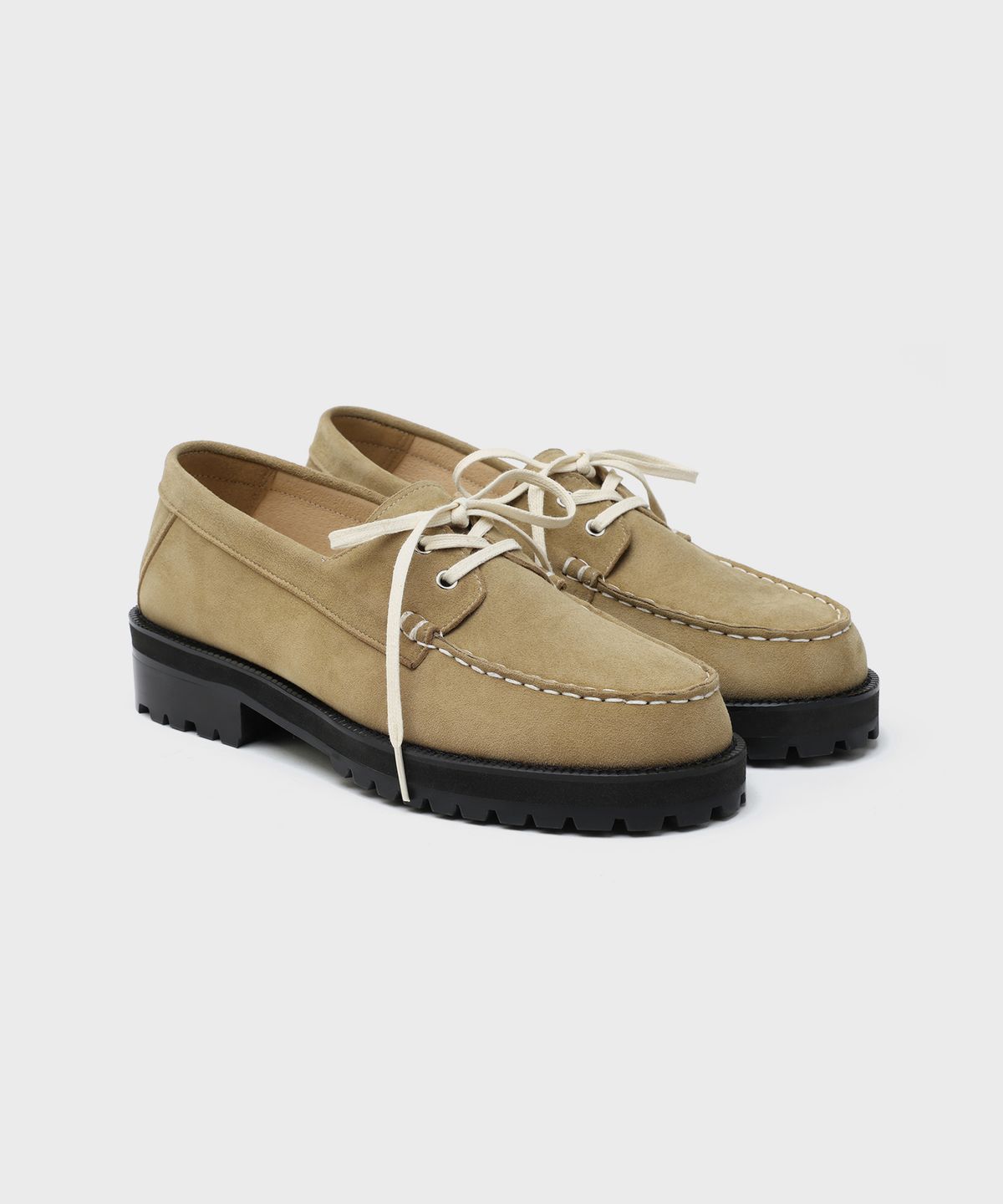 피렌체 아뜨리에(FIRENZE ATELIER) [비브람] 스탠다드 캐주얼솔 보트슈즈 5099 [ASH BEIGE SUEDE]
