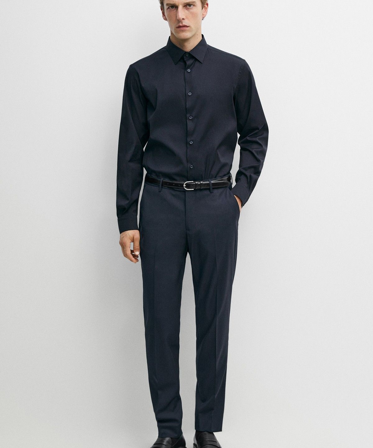 마시모두띠(MASSIMO DUTTI) 슬림핏 스트레치 셔츠