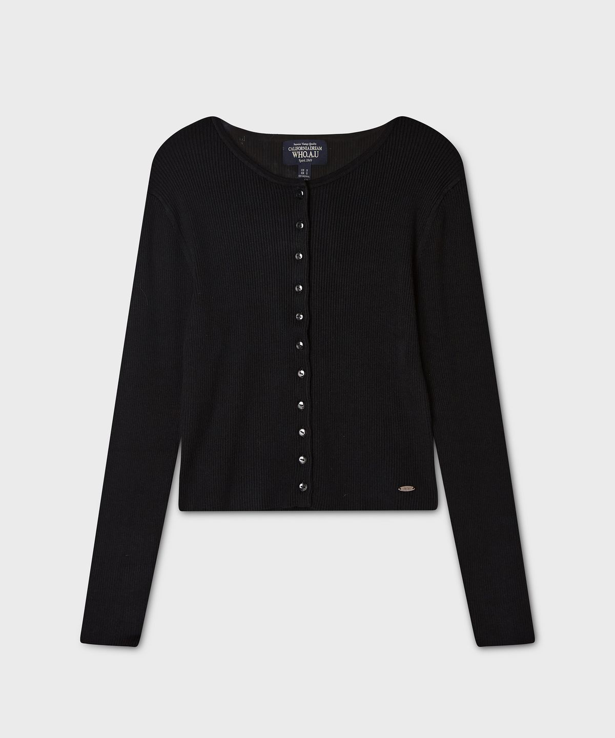 후아유(WHO.A.U) Ribbed Button Cardigan / WHCKG4822F
