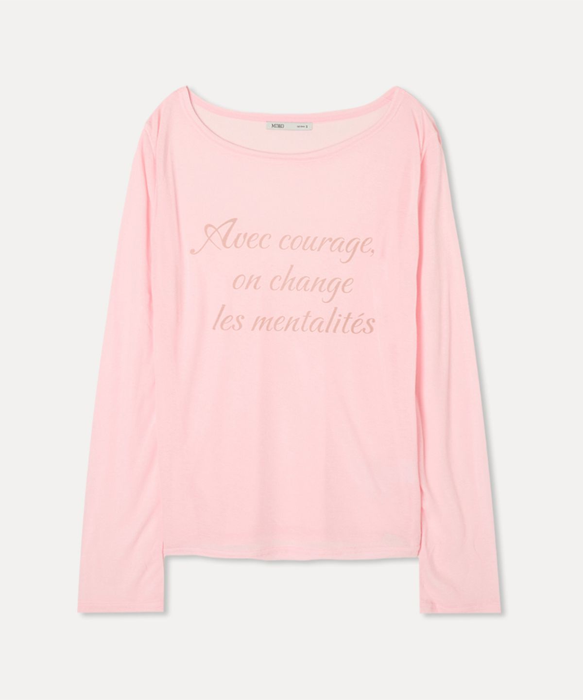 미쏘(MIXXO) 시스루 레터링 티셔츠_MIWLWF909A