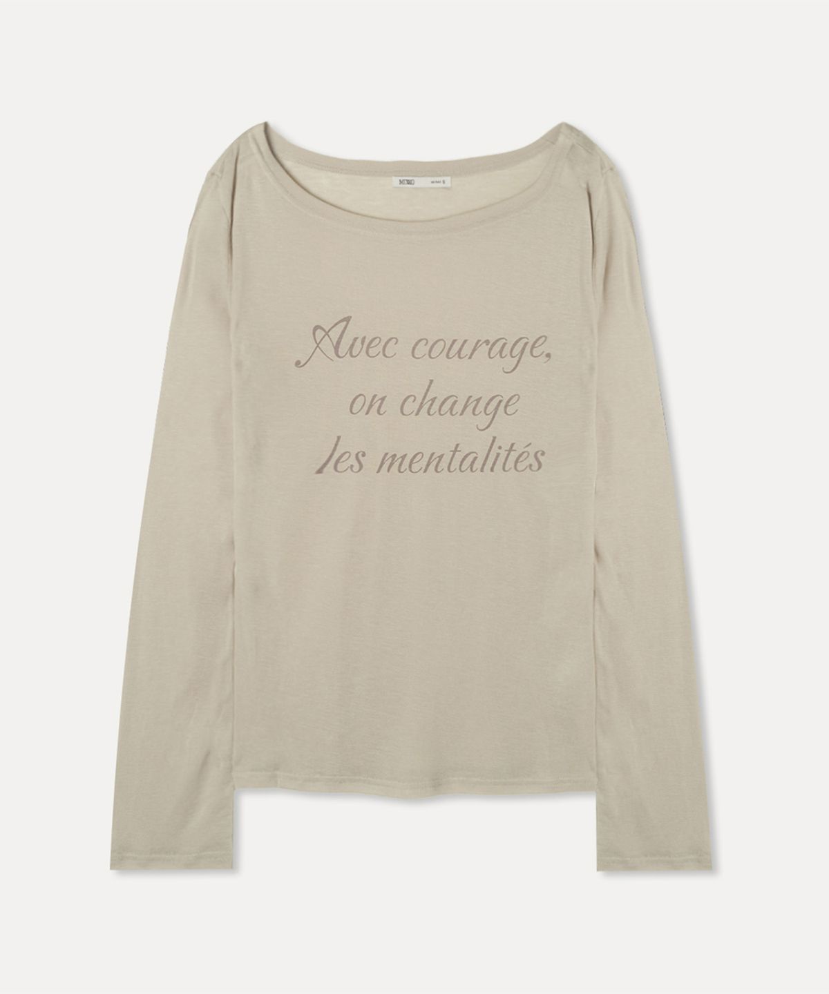 미쏘(MIXXO) 시스루 레터링 티셔츠_MIWLWF909A