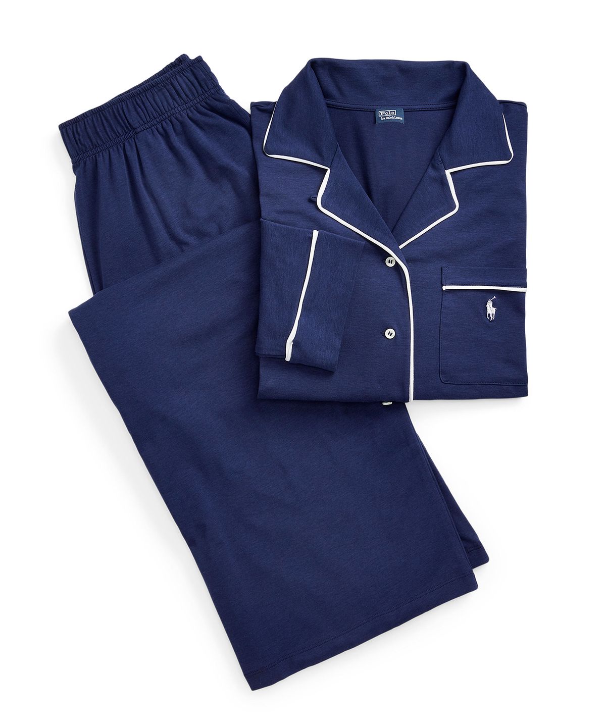 폴로 랄프로렌 이너웨어(POLO RALPH LAUREN INNERWEAR) 여성 롱슬리브 파자마 세트 네이비 4P8002