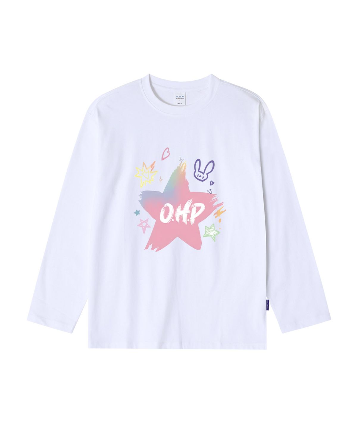 원헌드레드퍼센트 포 우먼(ONEHUNDREDPERCENT FOR WOMAN) OHPxHARMONIA4 별 베이직 긴팔티셔츠