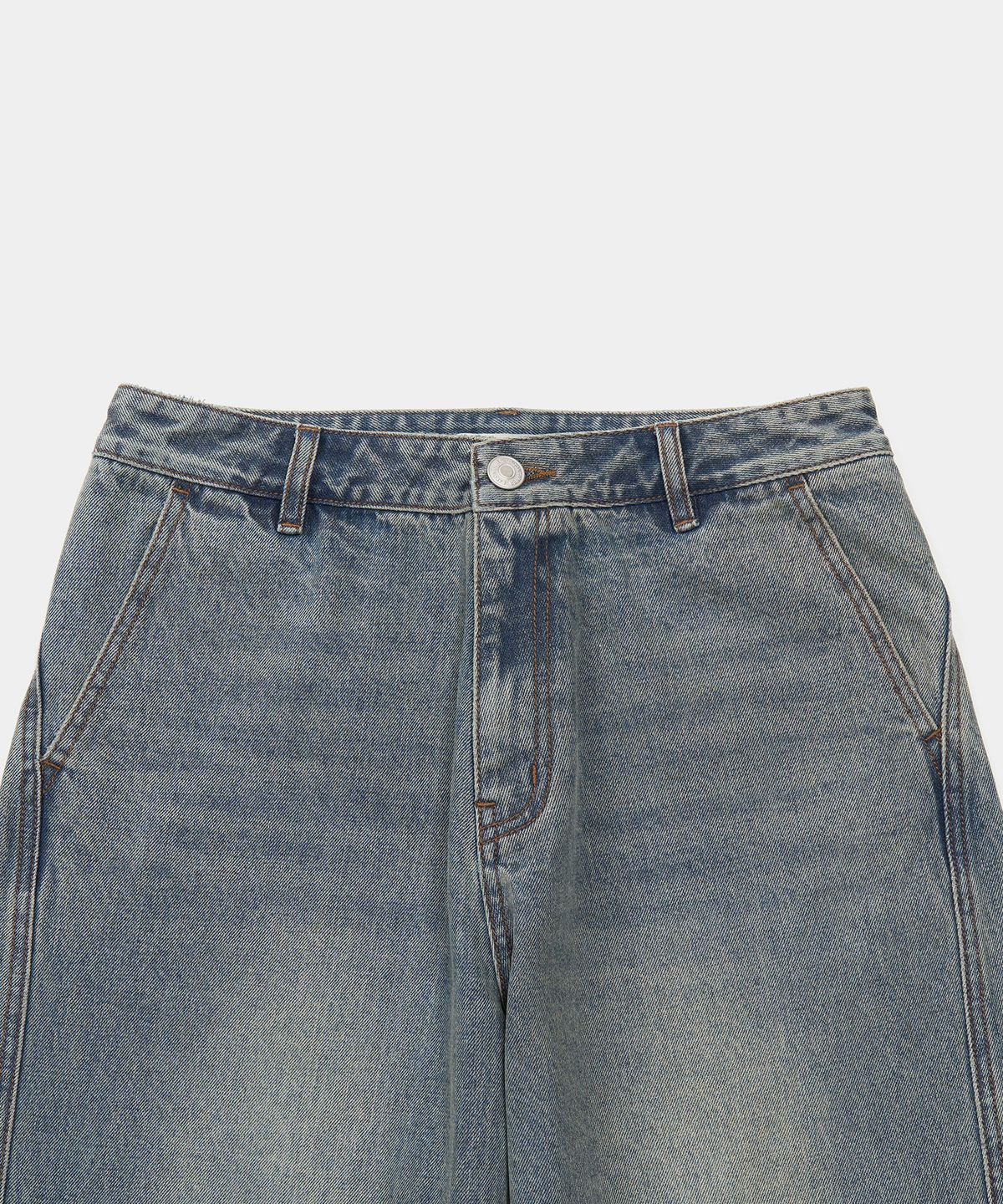 엑스컨테이너(EXCONTAINER) 딥 커브드 데님 팬츠 (MEDIUM INDIGO)