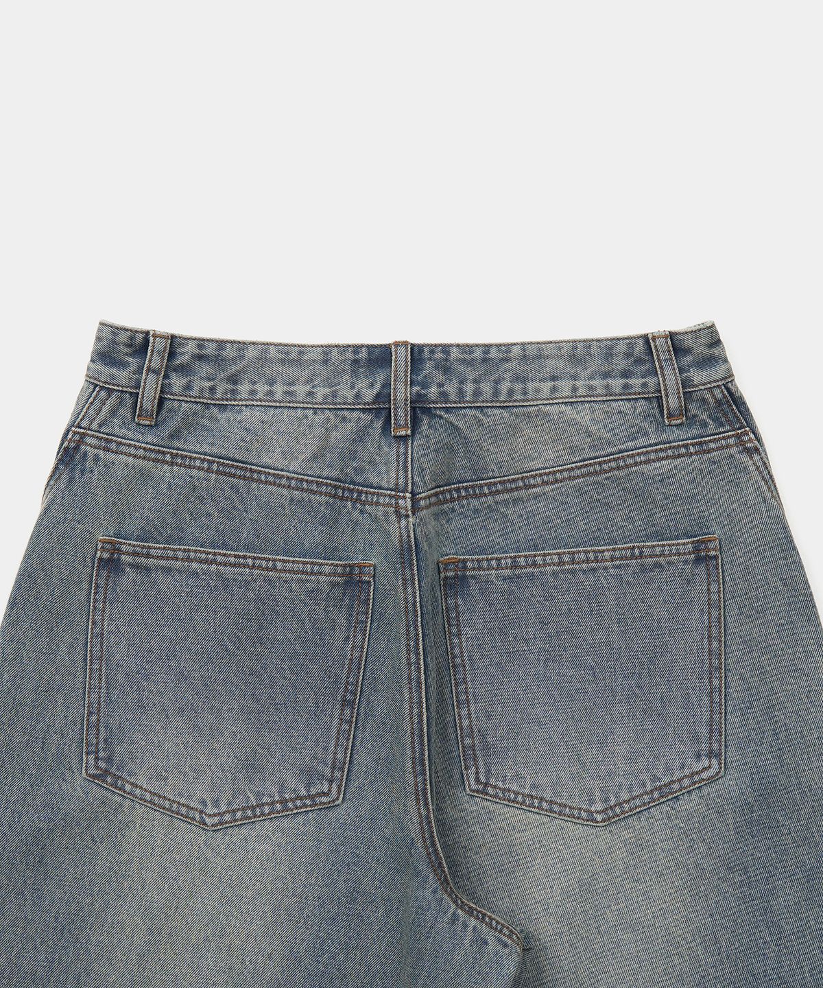 엑스컨테이너(EXCONTAINER) 딥 커브드 데님 팬츠 (MEDIUM INDIGO)