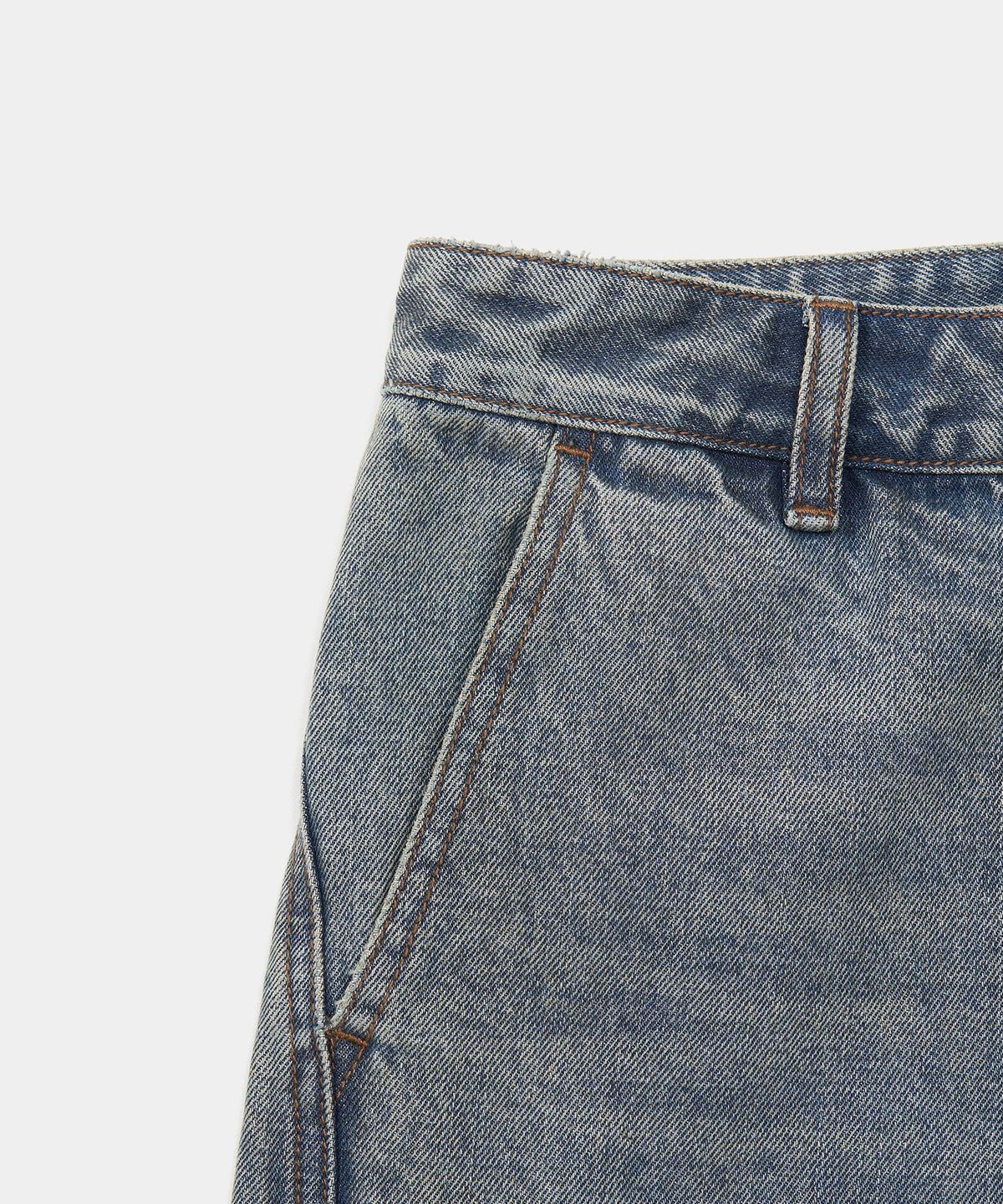 엑스컨테이너(EXCONTAINER) 딥 커브드 데님 팬츠 (MEDIUM INDIGO)
