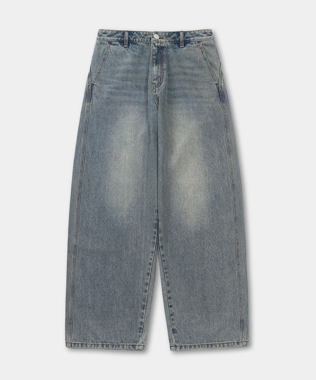 엑스컨테이너(EXCONTAINER) 딥 커브드 데님 팬츠 (MEDIUM INDIGO)