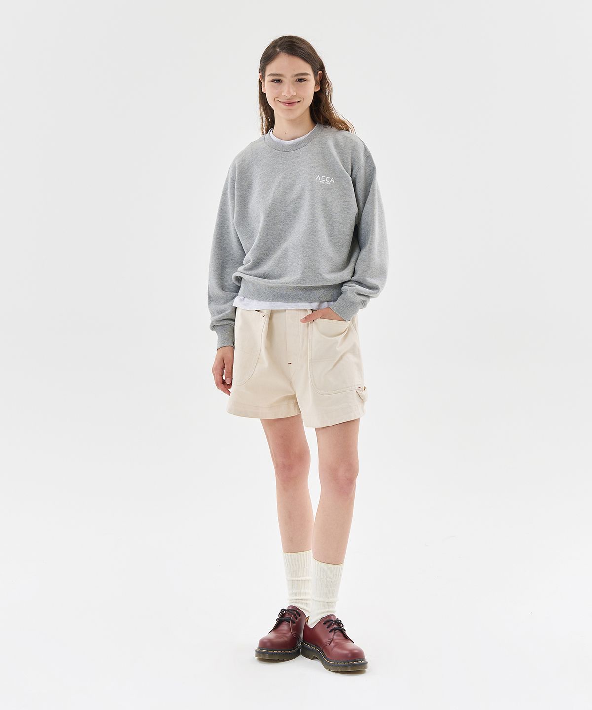 에이카화이트(AECA) AECA SIGNATURE SWEAT SHIRT-GREY
