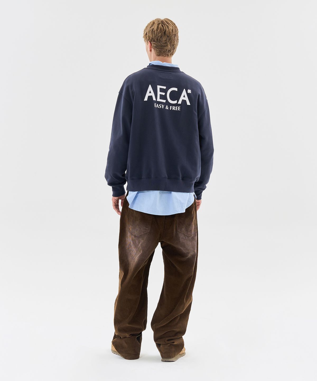 에이카화이트(AECA) AECA SIGNATURE SWEAT SHIRT-NAVY