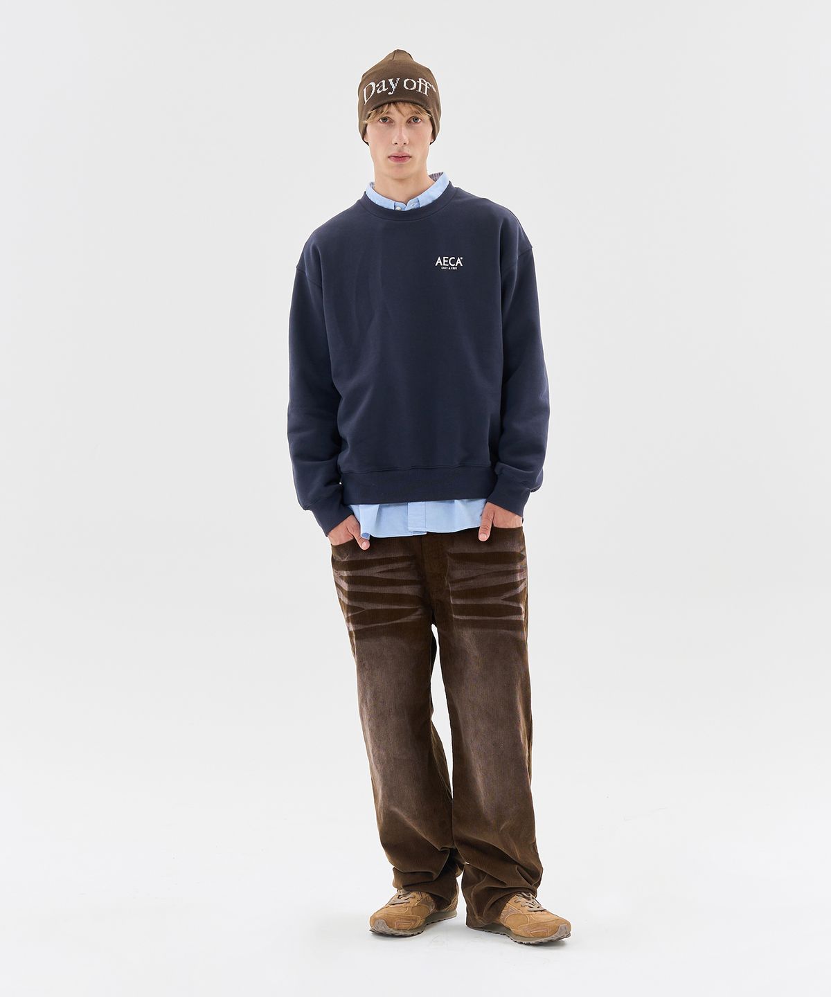 에이카화이트(AECA) AECA SIGNATURE SWEAT SHIRT-NAVY