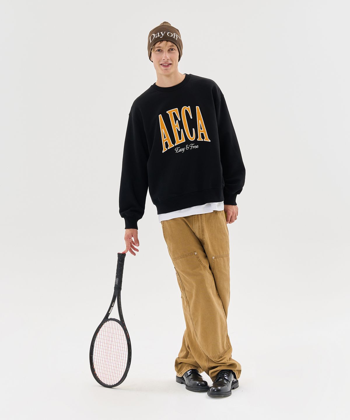 에이카화이트(AECA) AECA ARCH FELT SWEAT SHIRTS-BLACK