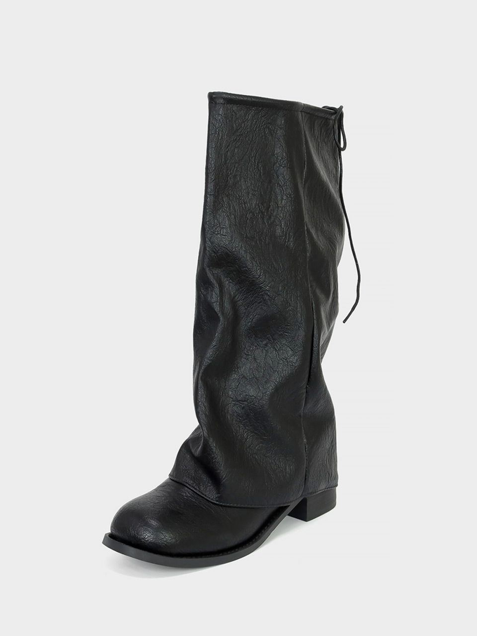MUSINSA | FLORIDA STUDIO Everyday Neven Wedge String Leather Long Boots ...