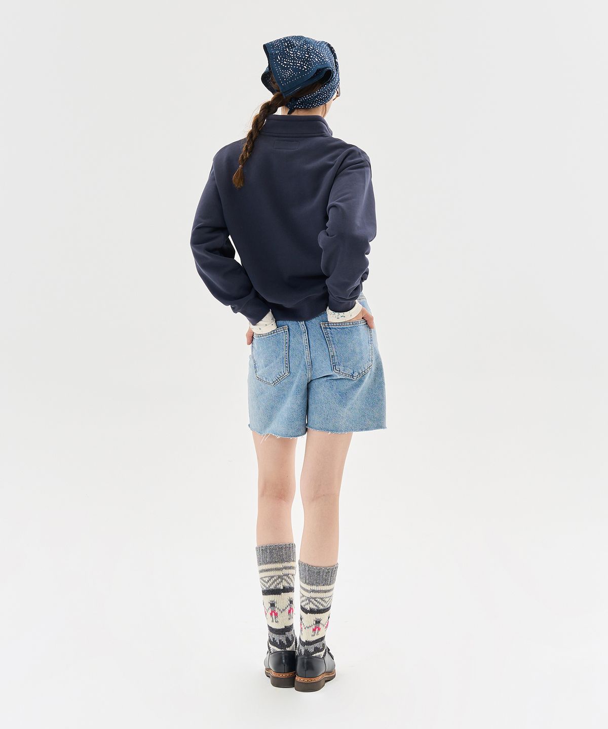 에이카화이트(AECA) BETTER HALF ZIP UP SWEAT SHIRTS-NAVY