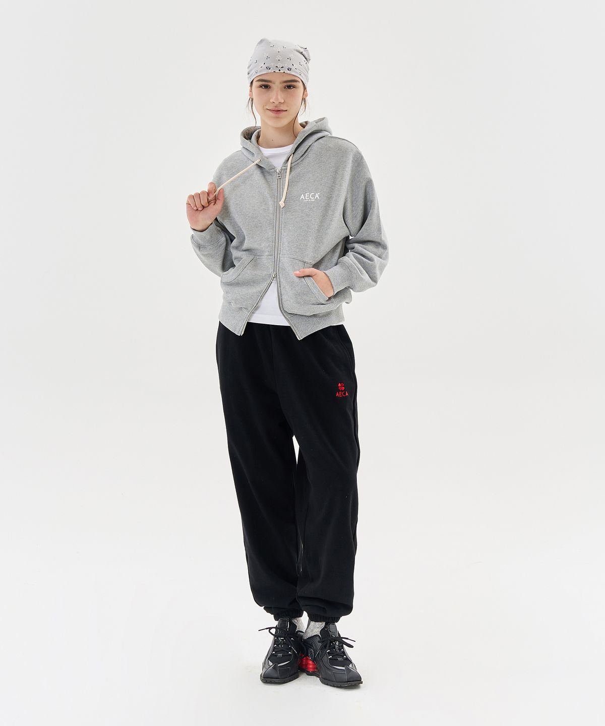 에이카화이트(AECA) AECA SIGNATURE ZIP UP HOODIE-GREY