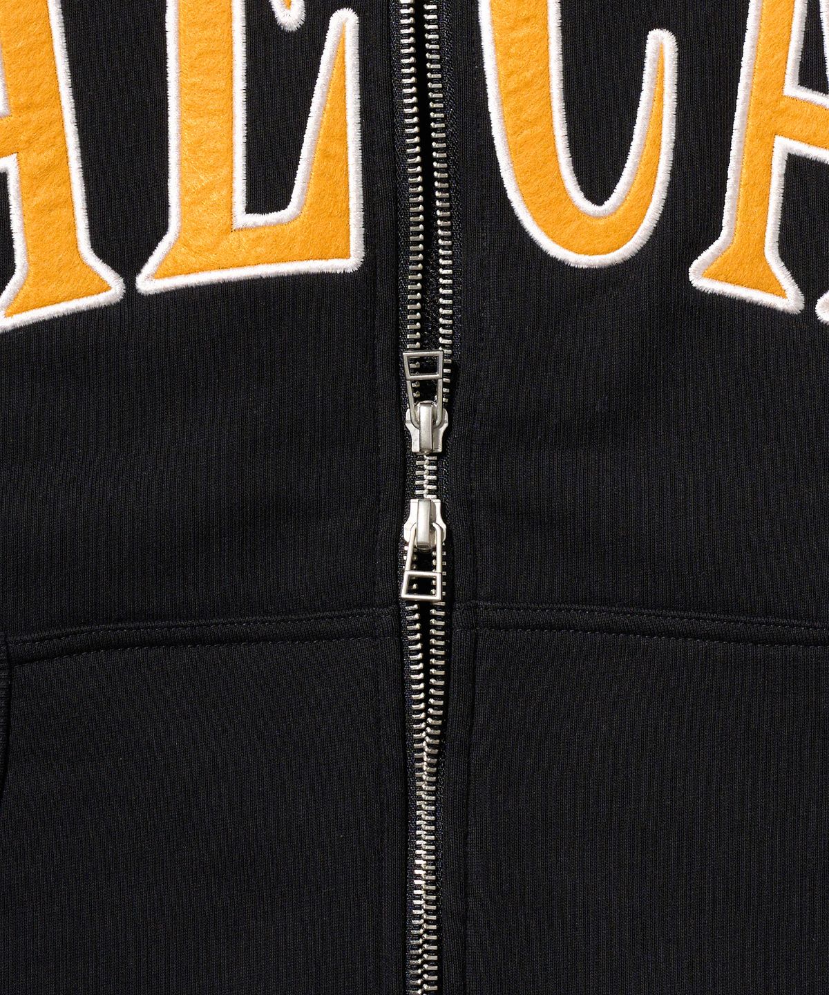 에이카화이트(AECA) AECA APPLIQUE ZIP UP HOODIE-BLACK
