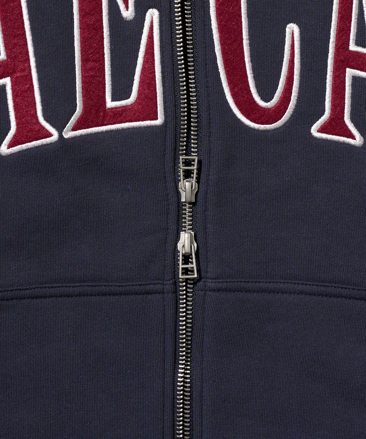 에이카화이트(AECA) AECA APPLIQUE ZIP UP HOODIE-NAVY