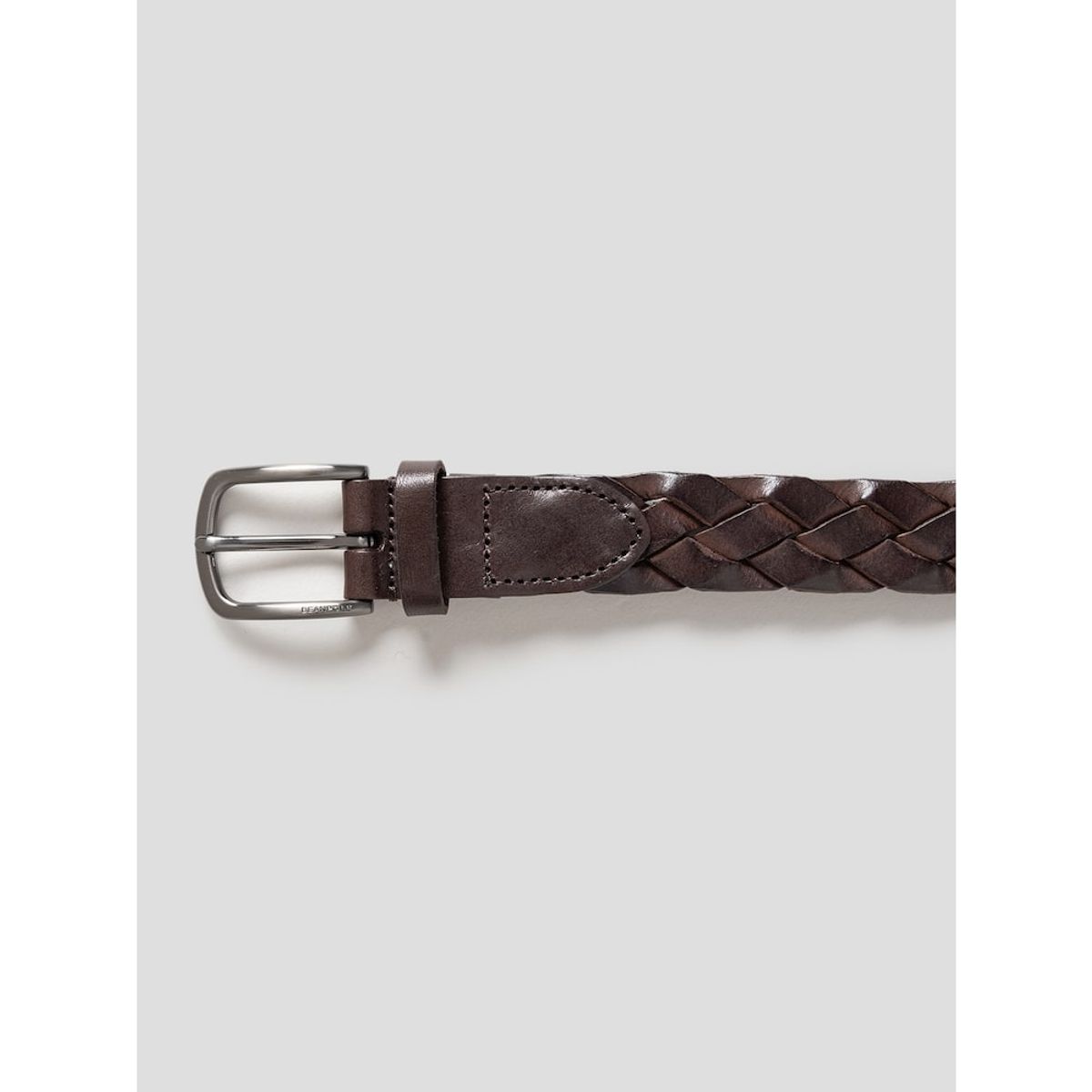 빈폴 액세서리(BEANPOLE ACCESSORY) 가죽 짜임 사각 버클 벨트  브라운