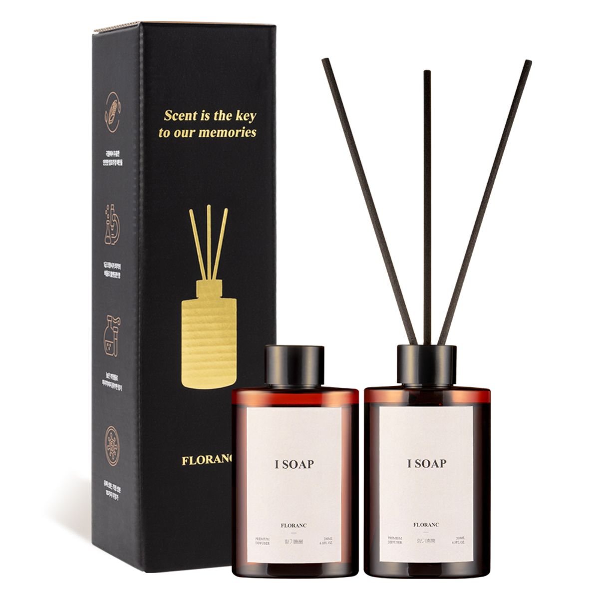 플로랑 실속형 디퓨저 향기뿜뿜 200ml X 2개입 선물세트