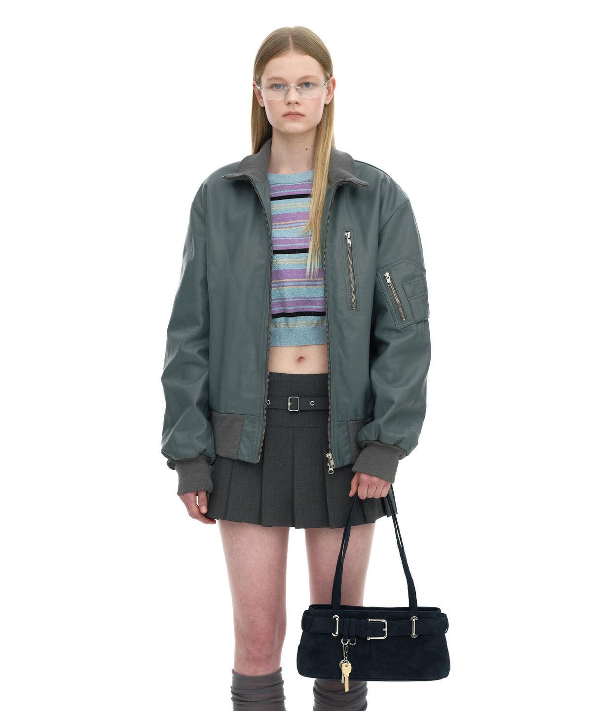 오소이(OSOI) SHOULDER BROCLE MINI [SUEDE NAVY]