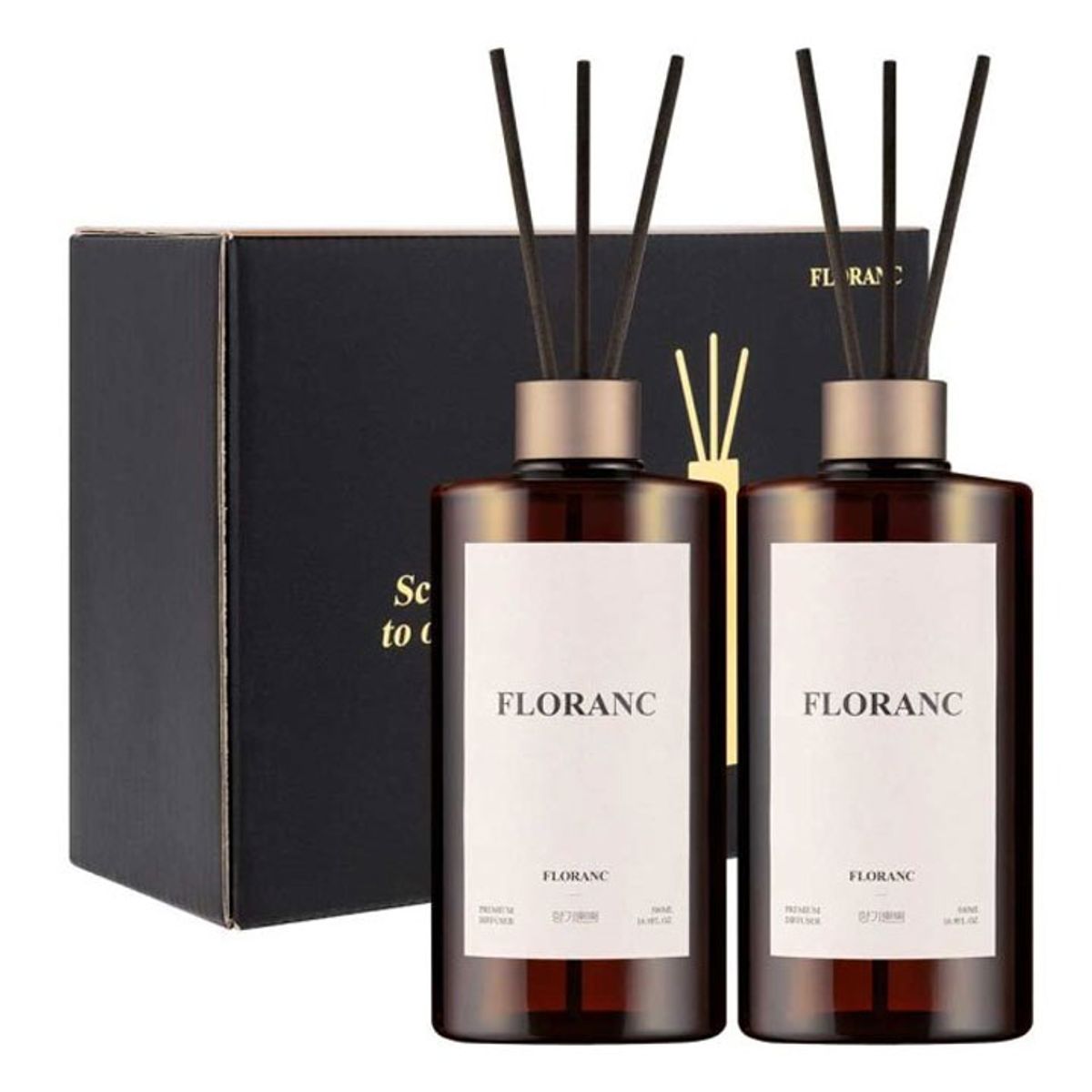 플로랑(FLORANC) 대용량 인테리어 디퓨저 500ml 2개입 선물세트
