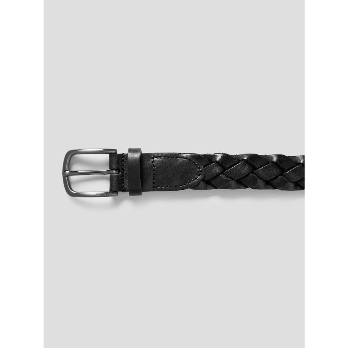 빈폴 액세서리(BEANPOLE ACCESSORY) 가죽 짜임 사각 버클 벨트  블랙