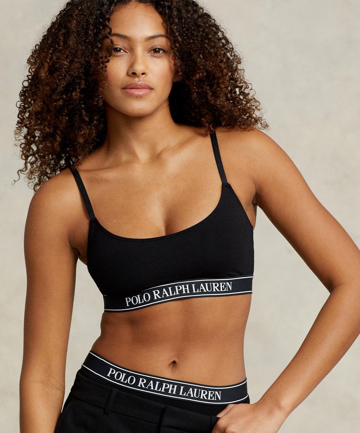 폴로 랄프로렌 이너웨어(POLO RALPH LAUREN INNERWEAR) 스쿠프 브라렛 블랙 4P1004