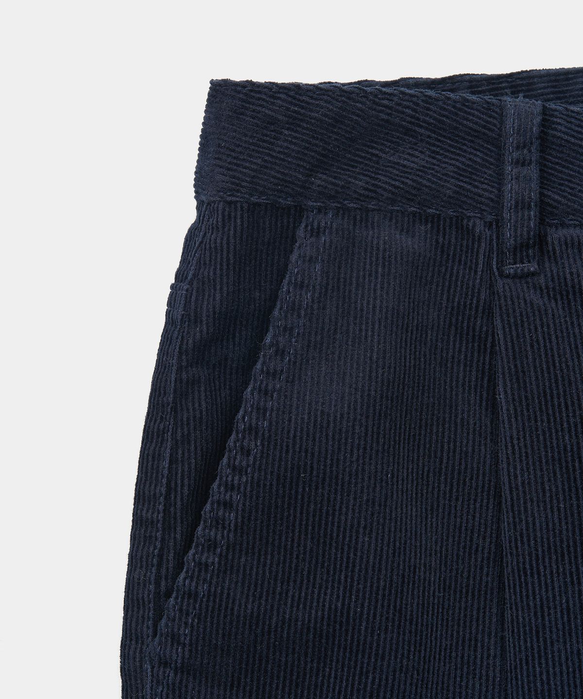 엑스컨테이너(EXCONTAINER) 원턱 와이드 코듀로이 팬츠 (NAVY)