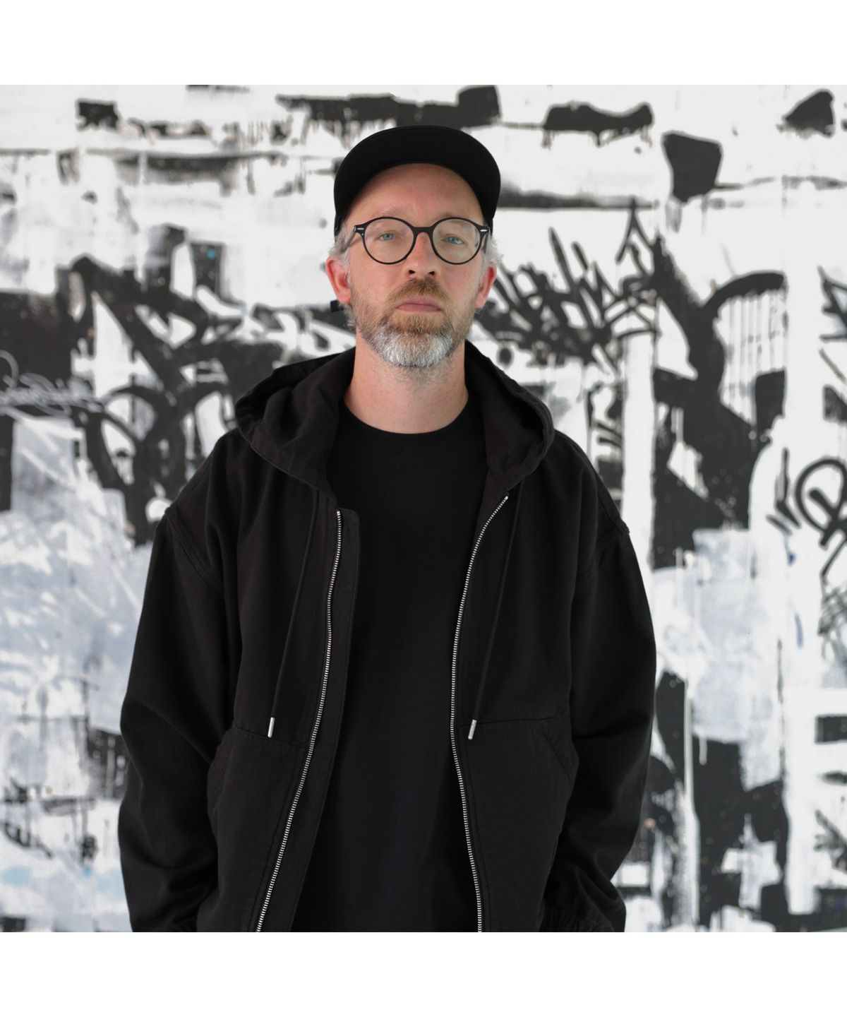 커스텀멜로우(CUSTOMELLOW) [BISCO SMITH] Black Cotton Hood Zip Jacket CWUAW25911BKX