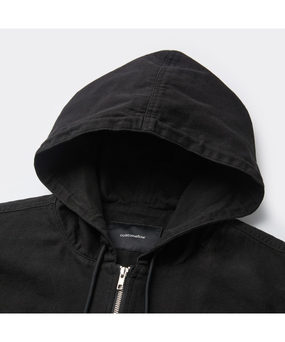 커스텀멜로우(CUSTOMELLOW) [BISCO SMITH] Black Cotton Hood Zip Jacket CWUAW25911BKX