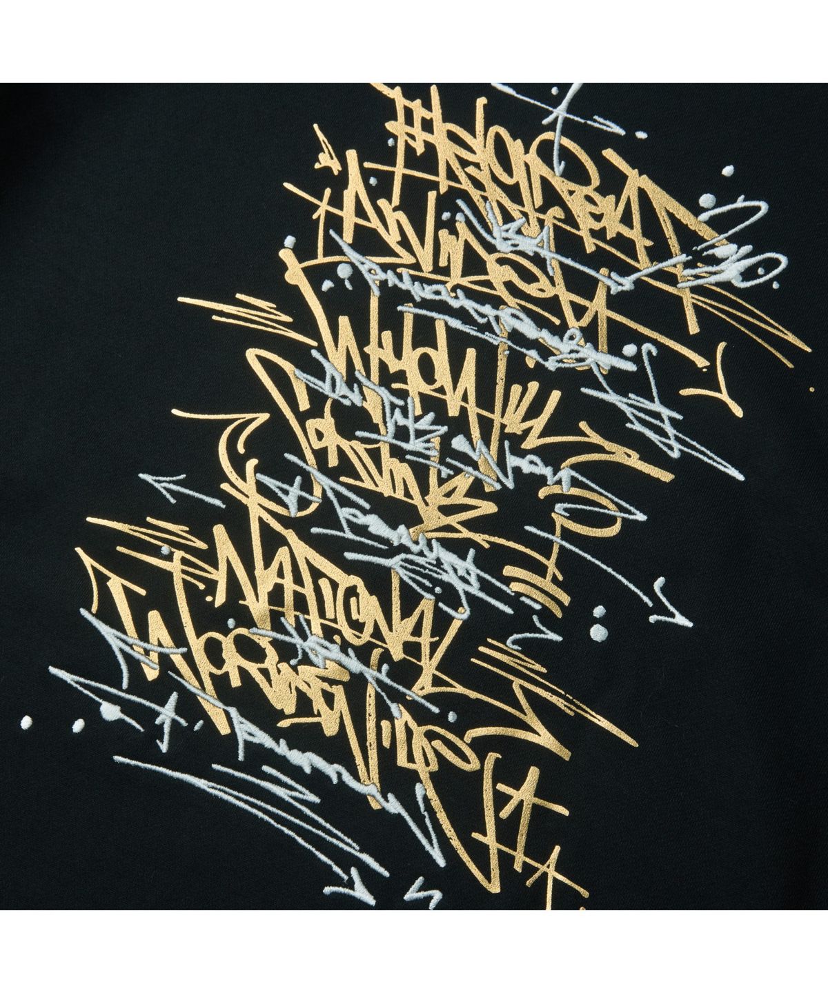 커스텀멜로우(CUSTOMELLOW) [BISCO SMITH] Black Graphic Sweatshirt CWTAW25917BKX