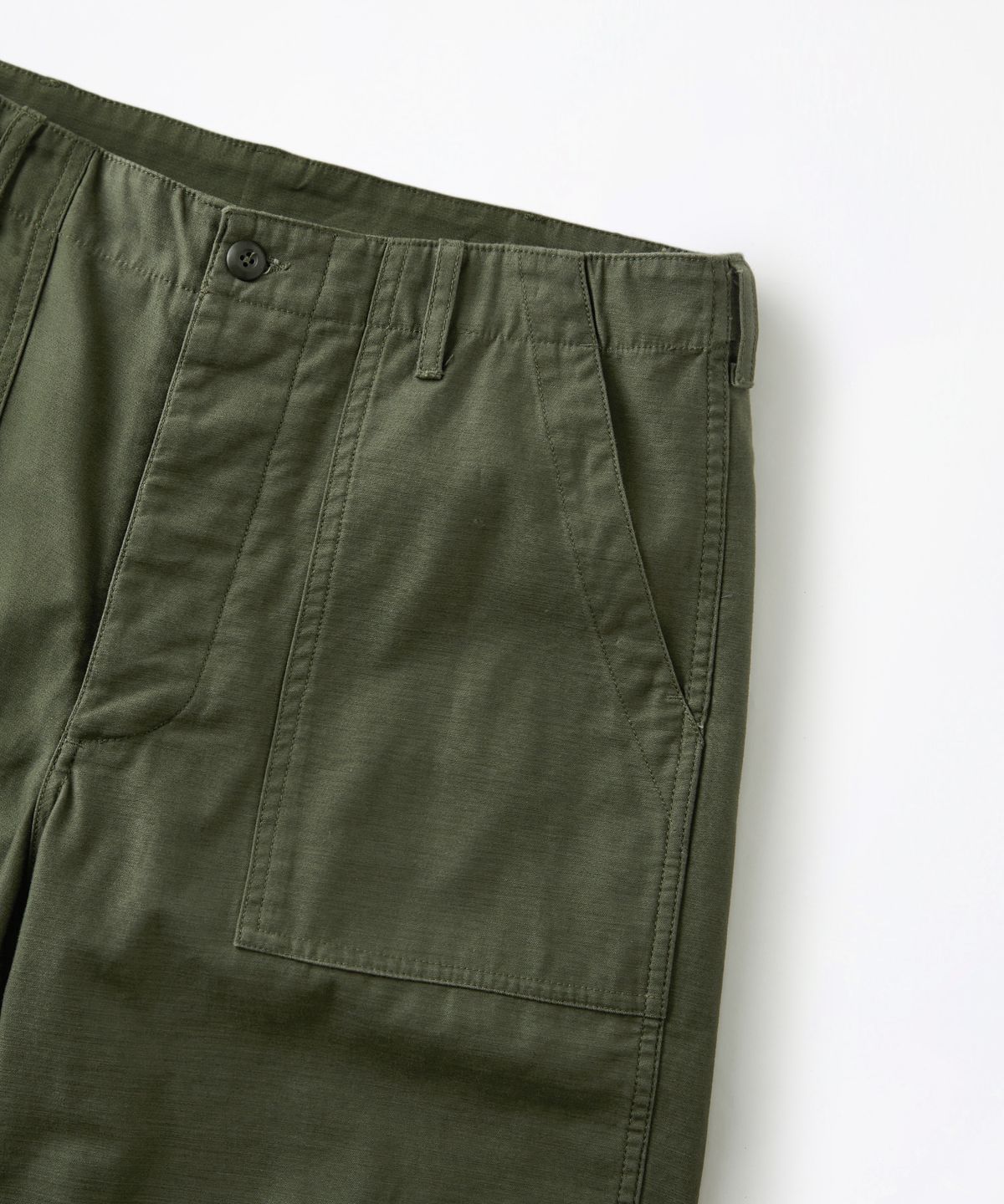 아웃스탠딩(OUTSTANDING) BACK SATIN FATIGUE PANTS (STRAIGHT FIT)_OLIVE GREEN