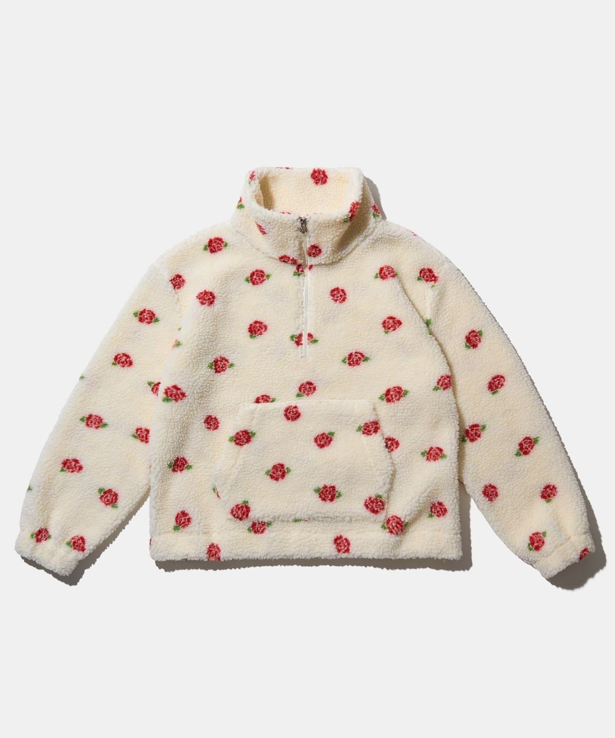 유희(YOUHEE) ROSE PATTERN FLEECE ANORAK IVORY