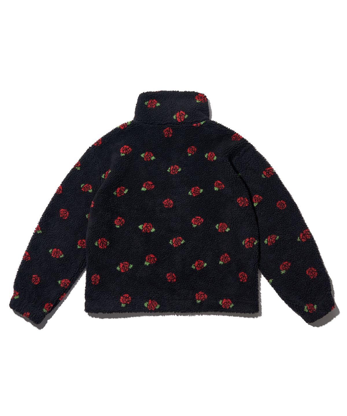 유희(YOUHEE) ROSE PATTERN FLEECE ANORAK BLACK