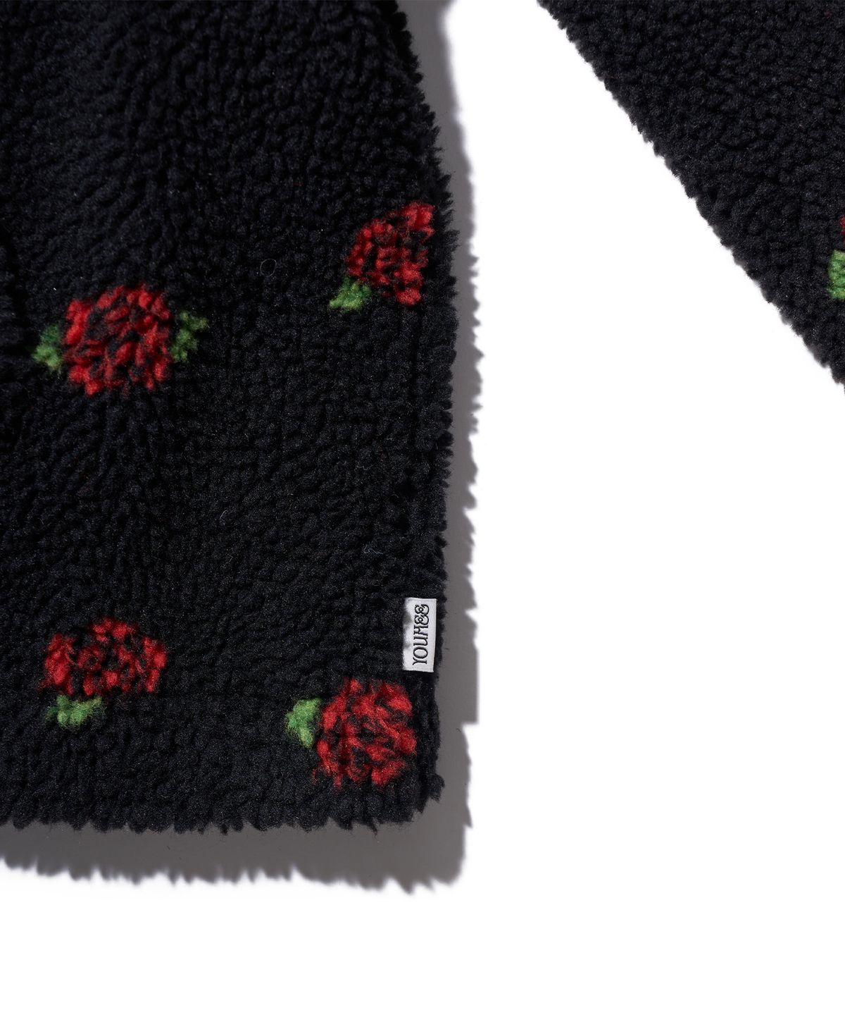 유희(YOUHEE) ROSE PATTERN FLEECE ANORAK BLACK
