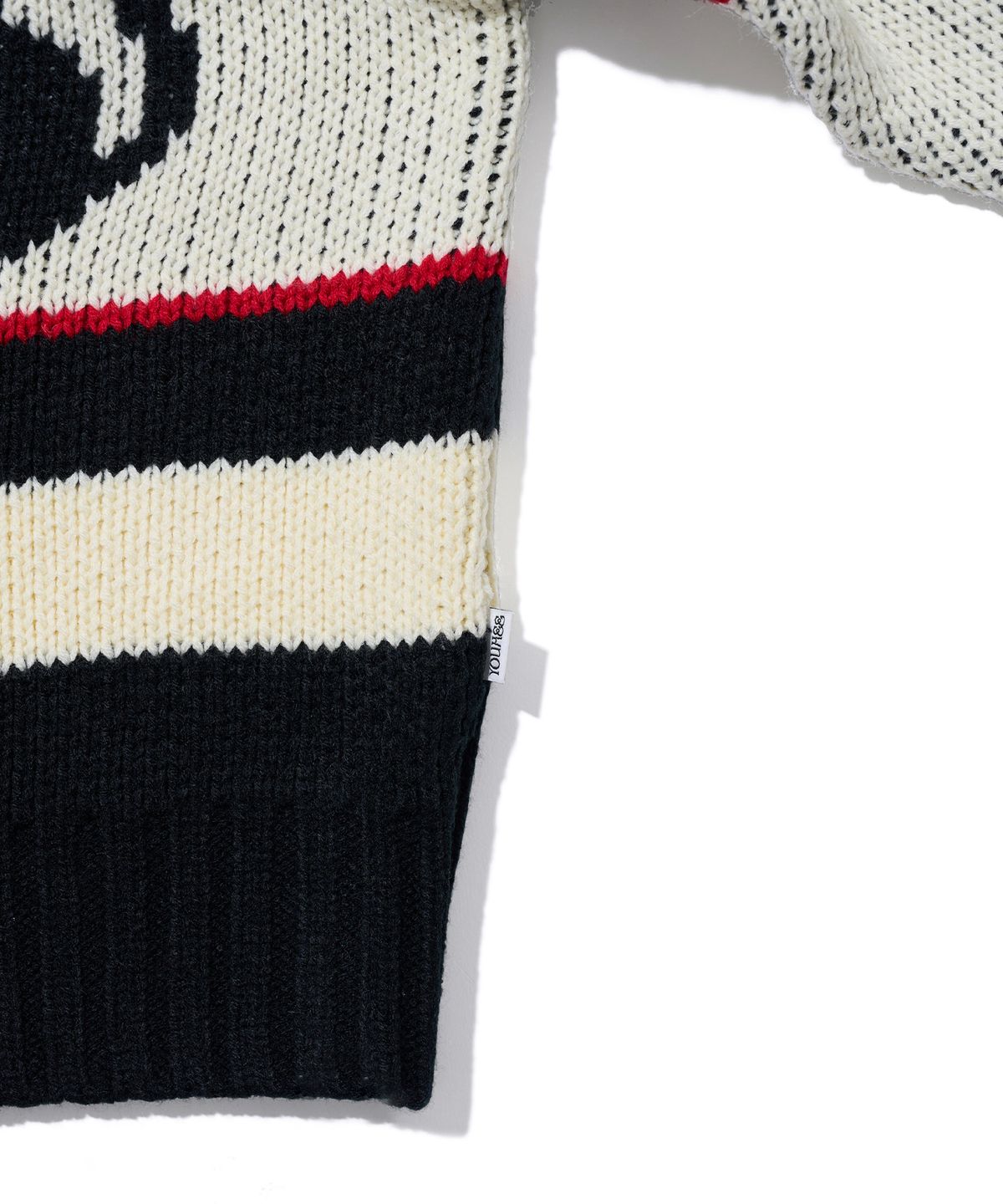 유희(YOUHEE) STAR CAT COWICHAN CARDIGAN BLACK