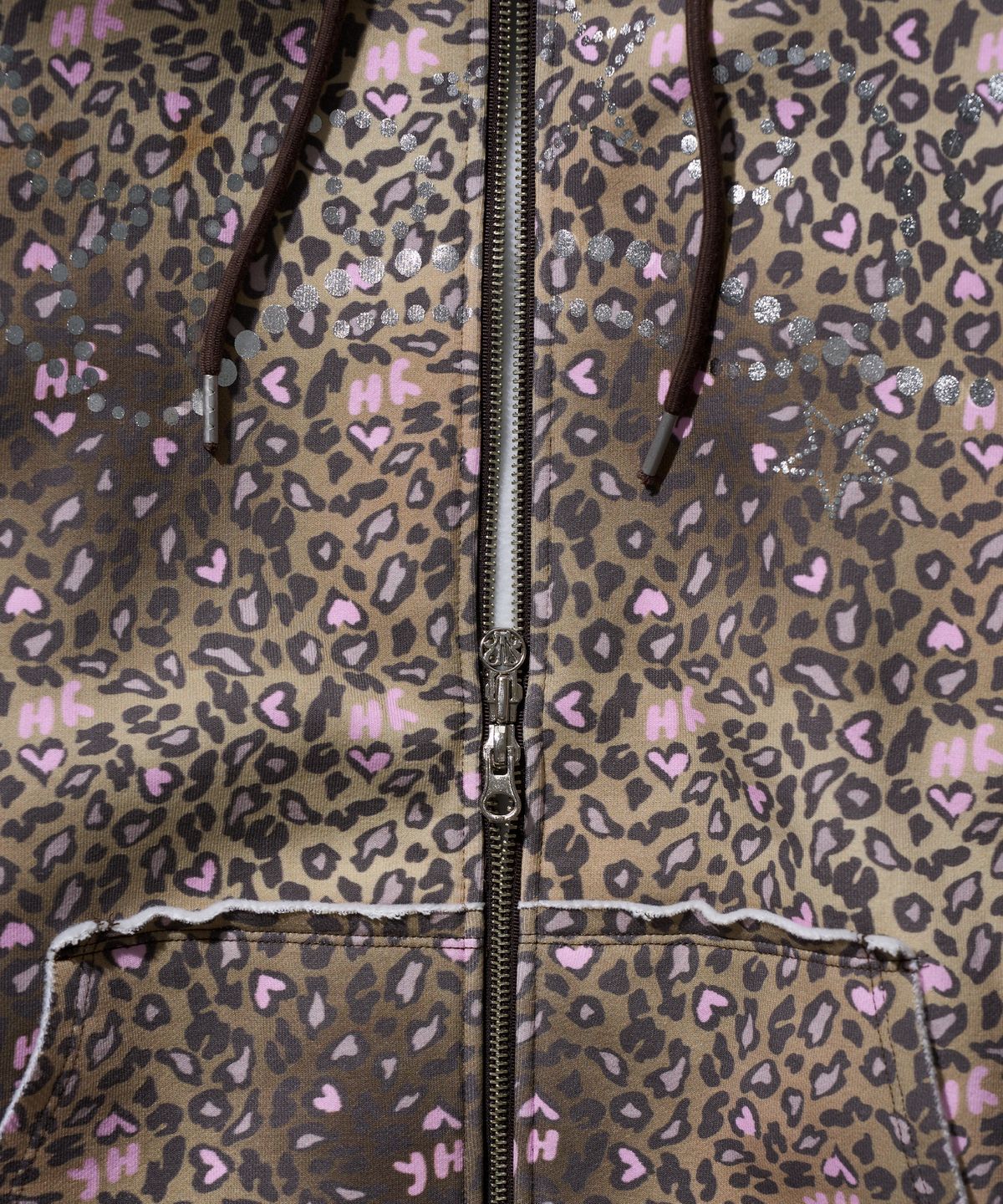 유희(YOUHEE) LEOPARD HOOD ZIP-UP BROWN