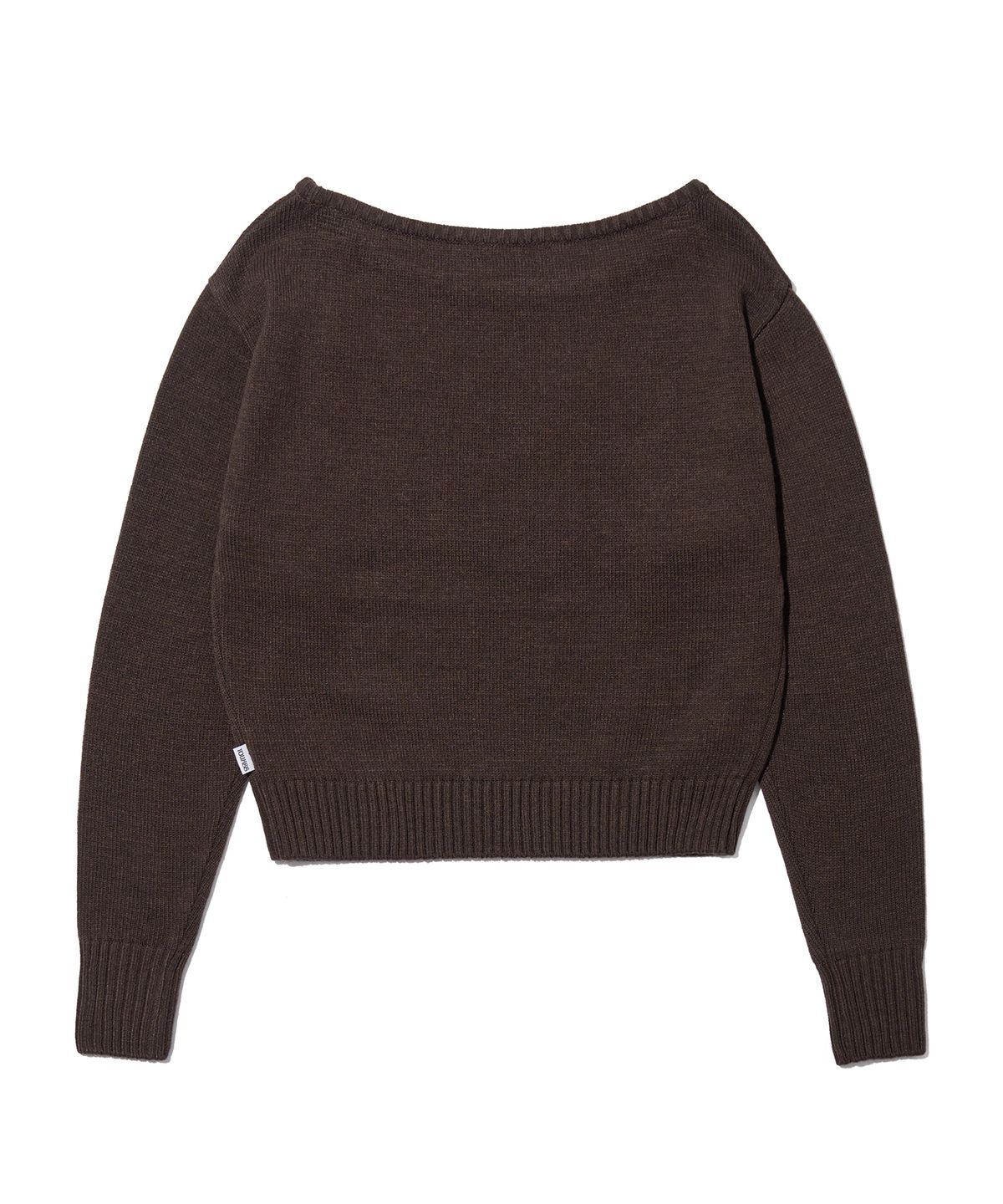 유희(YOUHEE) YOUHEE OFF-SHOULDER KNIT BROWN