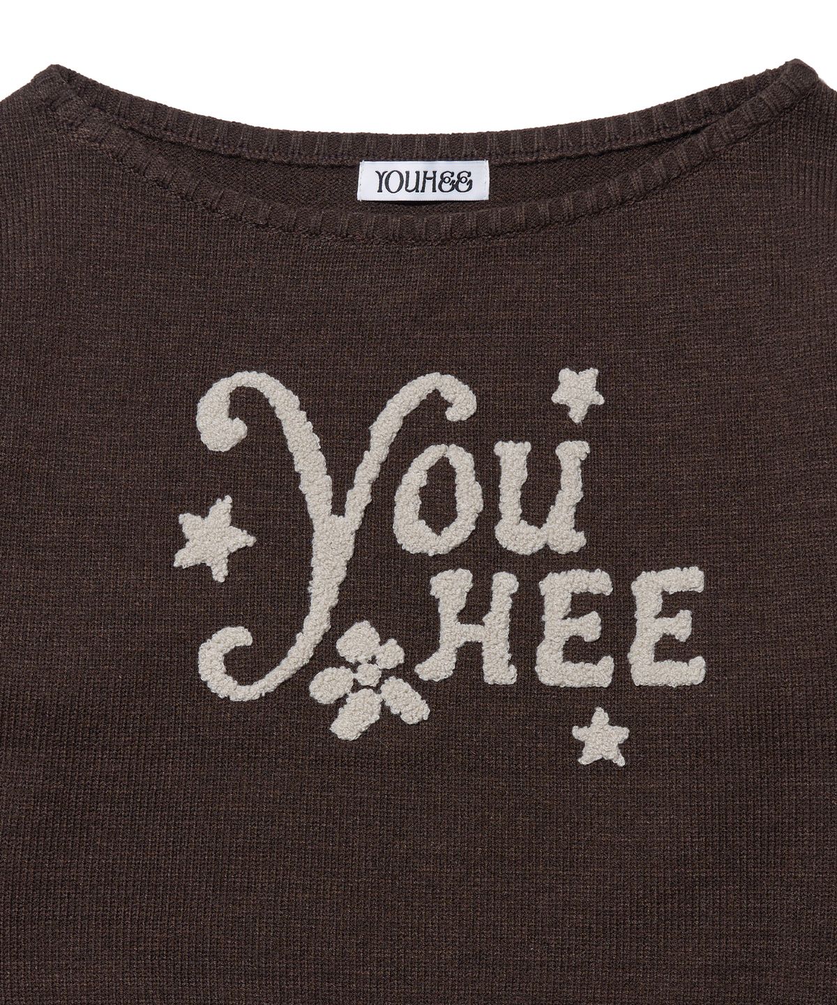 유희(YOUHEE) YOUHEE OFF-SHOULDER KNIT BROWN