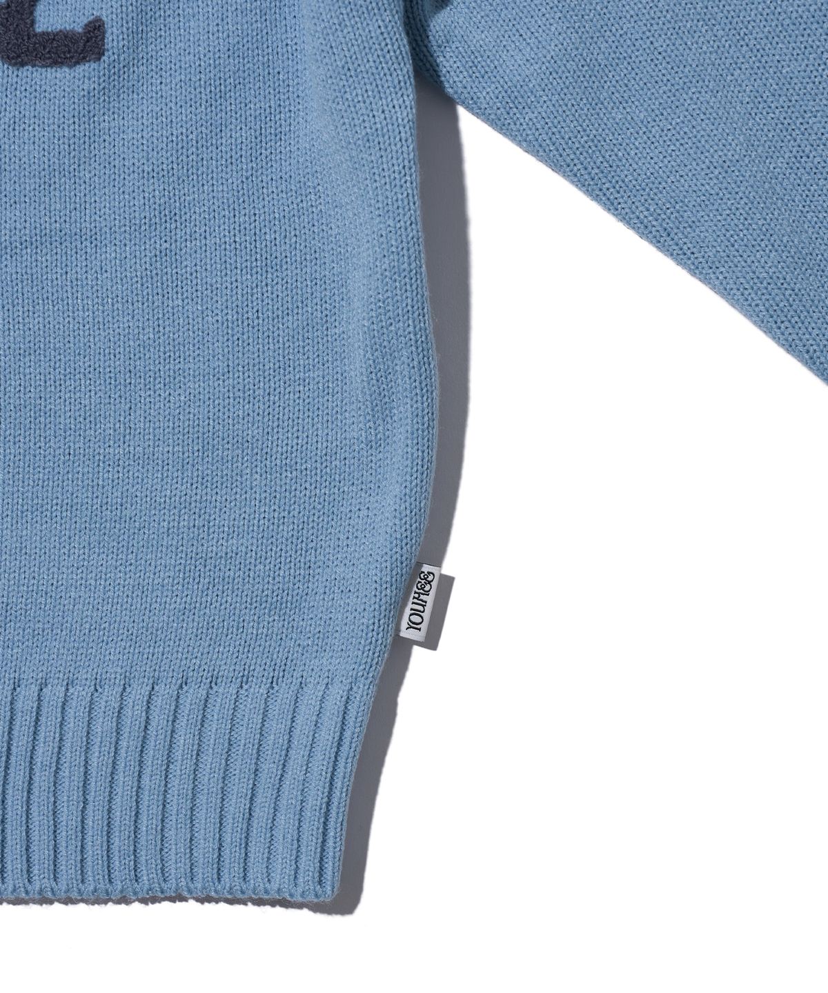 유희(YOUHEE) YOUHEE OFF-SHOULDER KNIT LIGHT BLUE