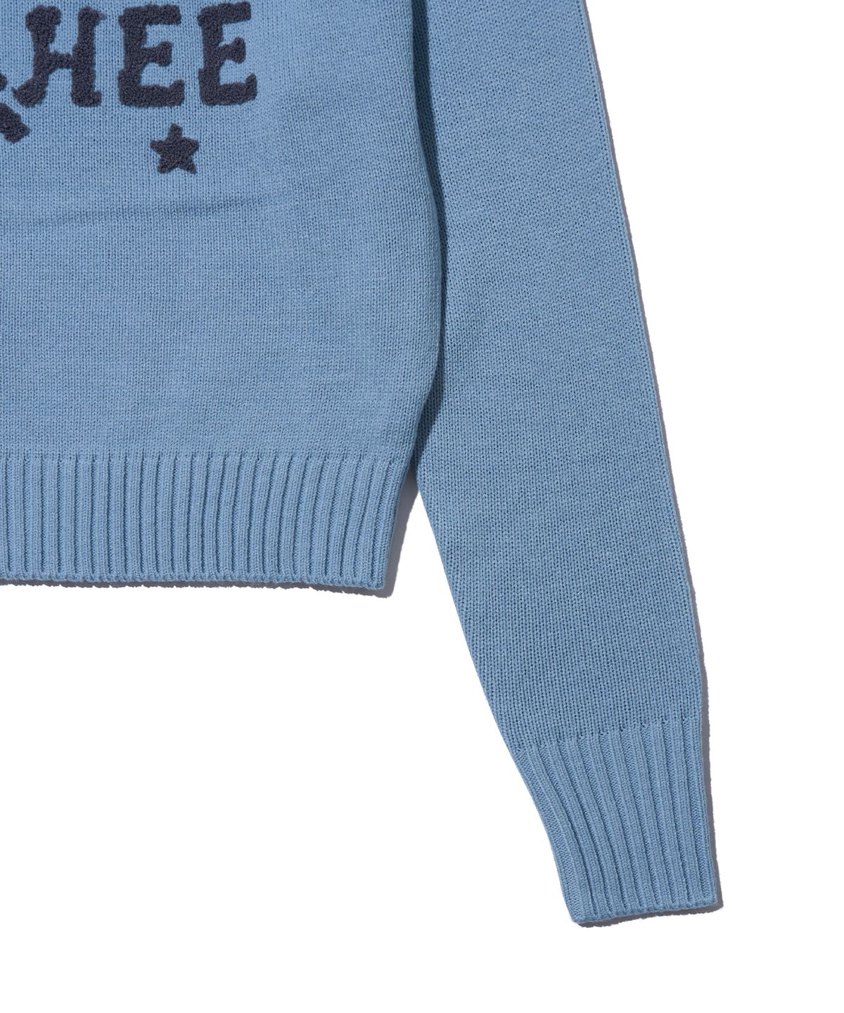 유희(YOUHEE) YOUHEE OFF-SHOULDER KNIT LIGHT BLUE