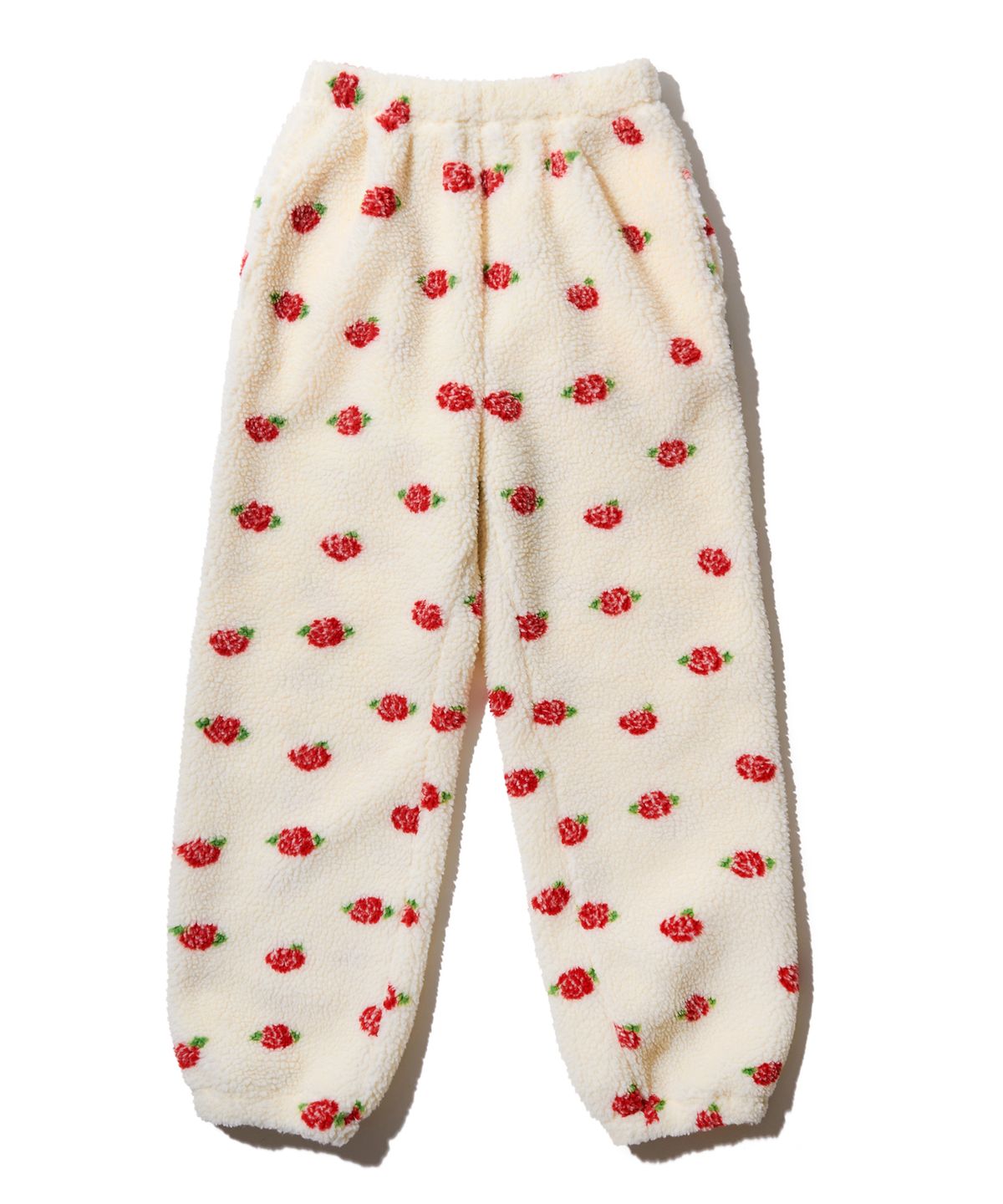 유희(YOUHEE) ROSE PATTERN FLEECE PANTS IVORY