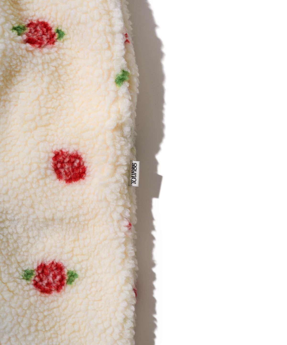 유희(YOUHEE) ROSE PATTERN FLEECE PANTS IVORY