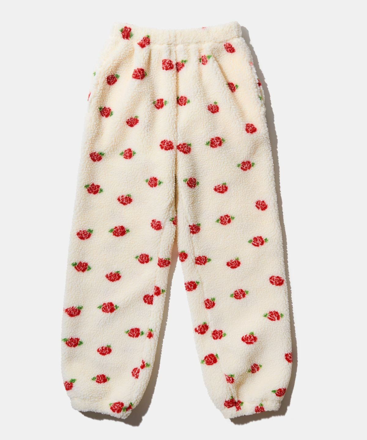 유희(YOUHEE) ROSE PATTERN FLEECE PANTS IVORY