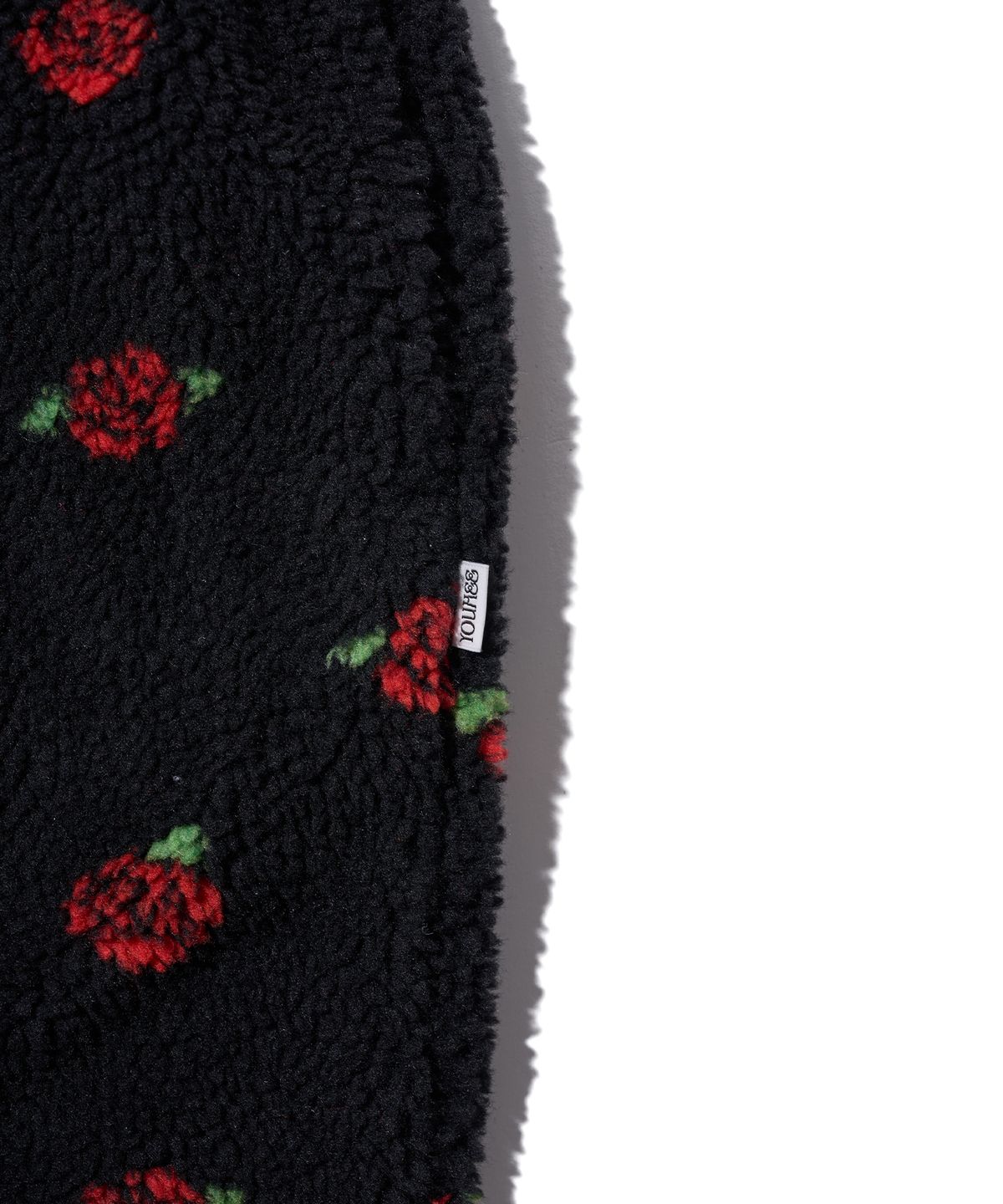 유희(YOUHEE) ROSE PATTERN FLEECE PANTS BLACK