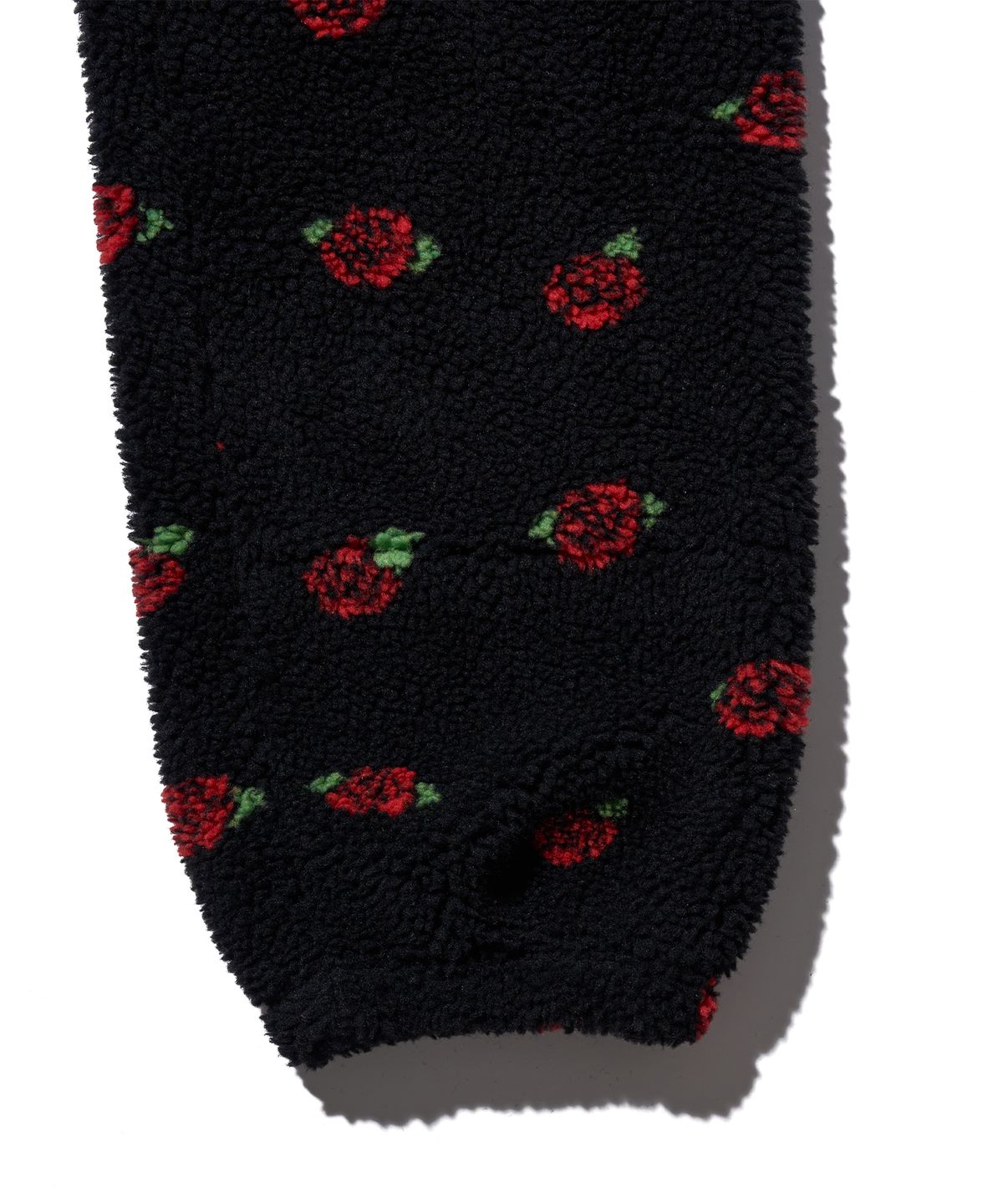 유희(YOUHEE) ROSE PATTERN FLEECE PANTS BLACK