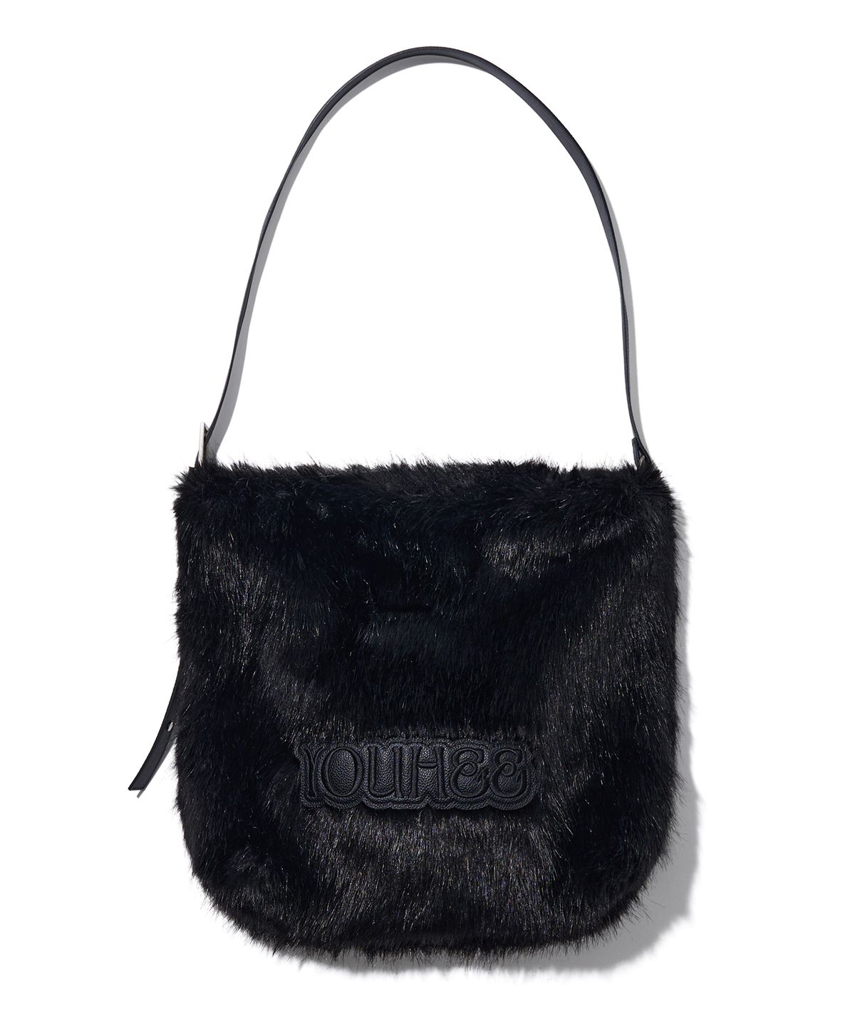 유희(YOUHEE) FLUFFY FUR BIG BAG BLACK