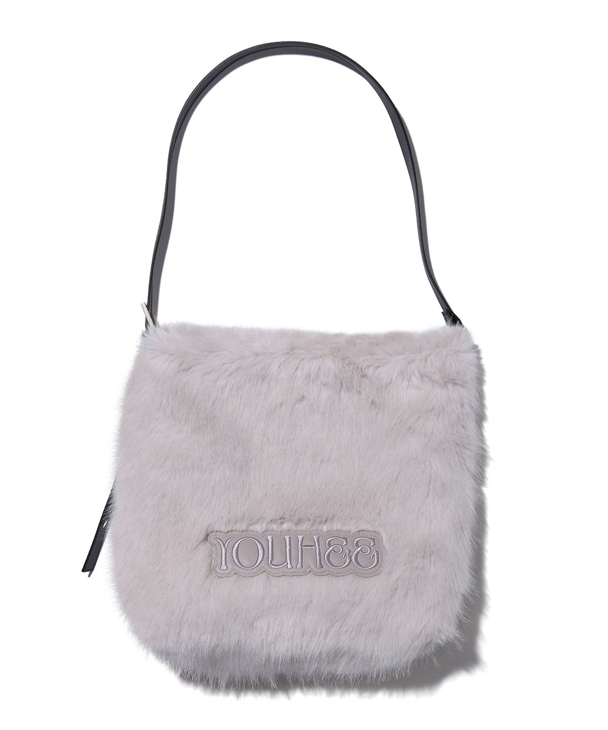 유희(YOUHEE) FLUFFY FUR BIG BAG GREY