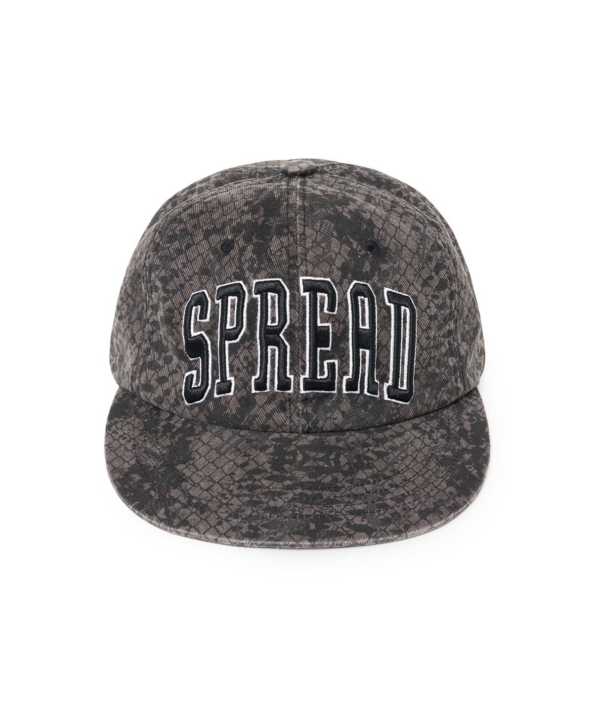 브라운브레스(BROWNBREATH) SNAKE PATTERN SQUARE VISOR CAP - BLACK